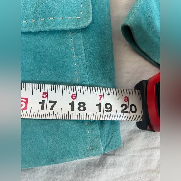 KAREN KANE Blue Suede Leather Blazer Jacket Women’s Medium - Picture 8 of 15